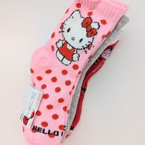 Hello Kitty 5 Pack/Pair Kids Crew Socks - 5 Different Designs